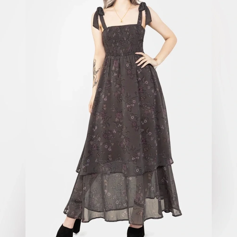 Disturbia Arnora Tiered Shirred Bodice Maxi Dress - Picture 6 of 12